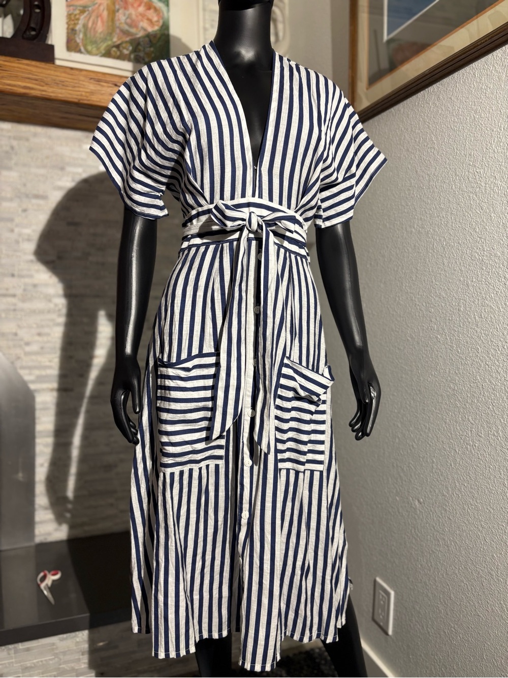 INA striped midi dress. Excellent condition